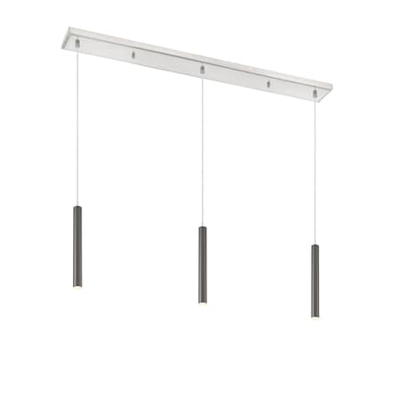 Z-Lite Forest 3 Light Island/Billiard, Brushed Nickel & Pearl Black 917MP12-PBL-LED-3LBN